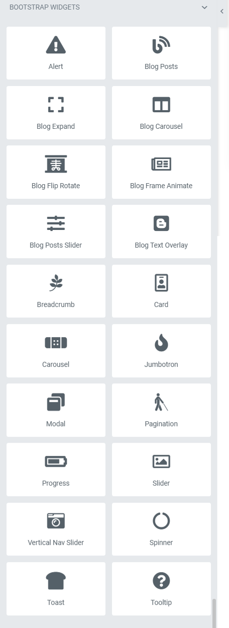 Free Widgets Examples Left Panel Named as Bootstrap Widgets