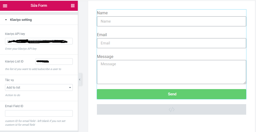 Plugin will need Klaviyo API key and List ID to work
