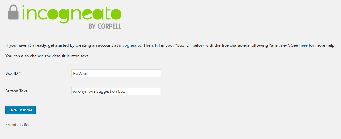 Plugin settings view