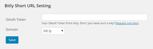 screenshot-2.png  : screen shot admin Bitly Short URL Setting.