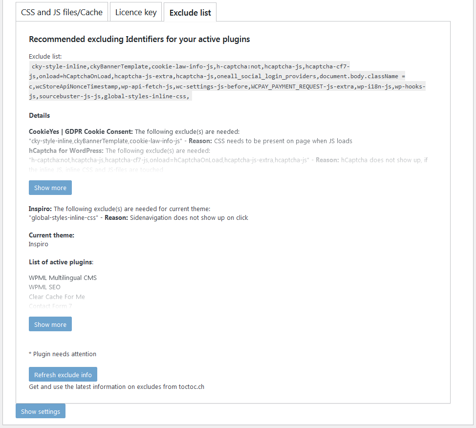 More Options located in **CSS and JS Processing**. The minification of JavaScript and CSS can also be switched on or off here, also deferal (delayed loading) of JavaScript files contols here.