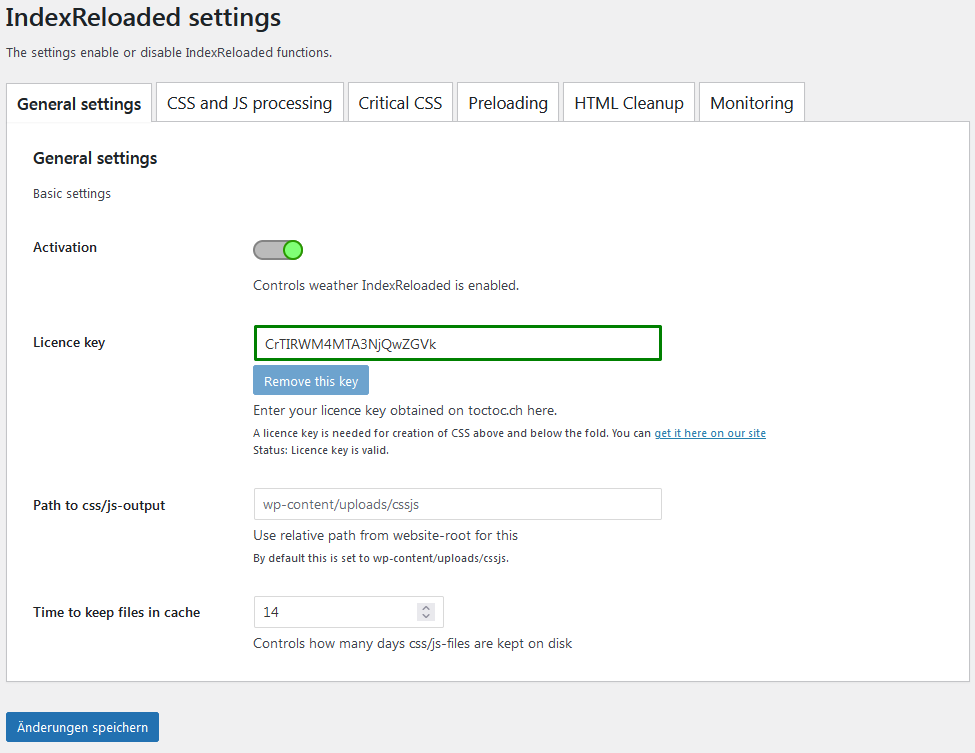 The options for **Critical CSS** are only available in the licensed version. But we provide a free licensing key on our website and, even if IndexReloaded is not licensed, the available performance gain is already 60 to 70% of the licensed version with Critical CSS.