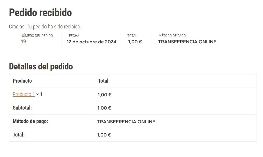 Pedido realizado.