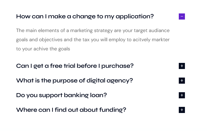 FAQ Options sidebar with templates, settings, and styling