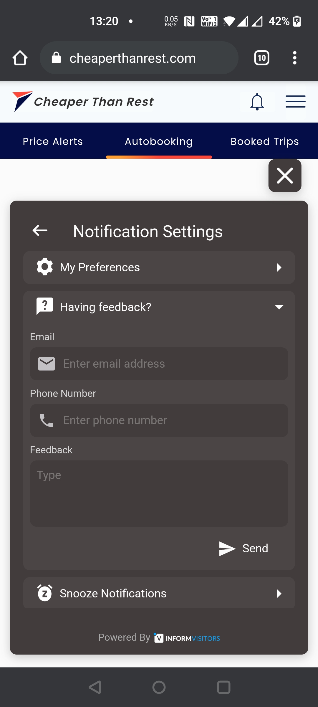Example page for creating normal campaigns