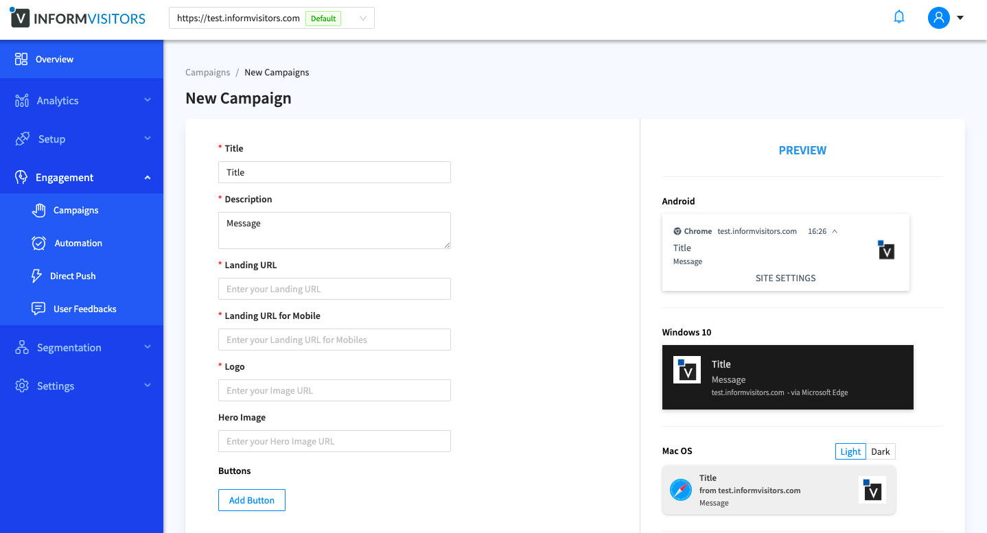 Notification Center - Notification settings - Preferences - mobile