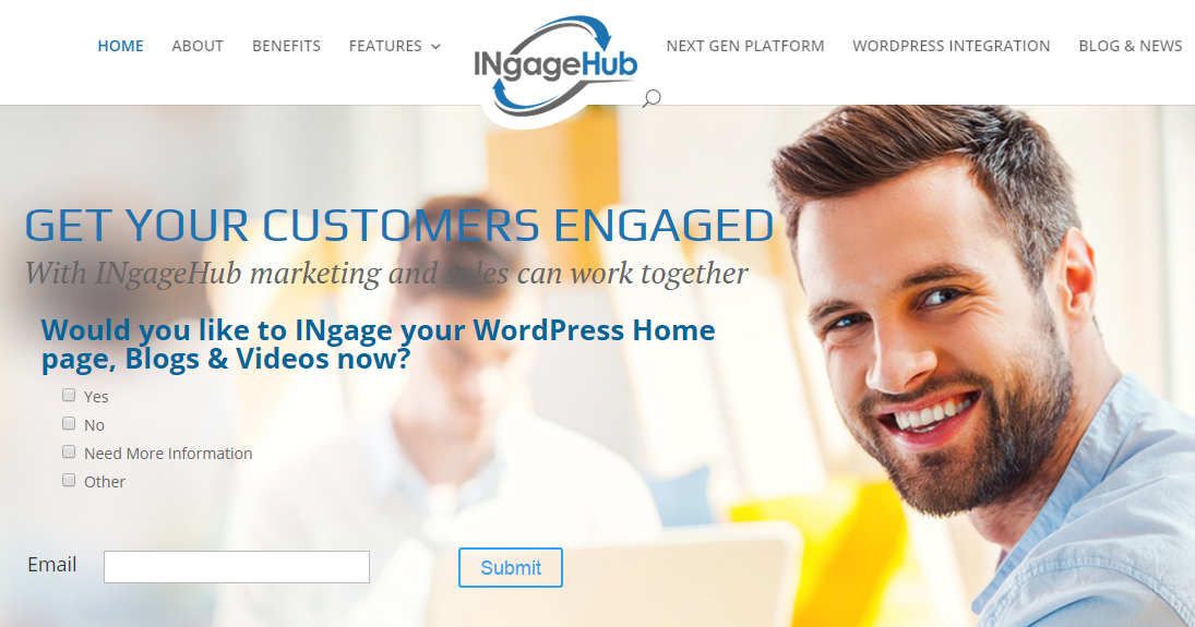 INgageHub allows you to have a two-way conversation from your web pages, leveraging the value of all of your content.