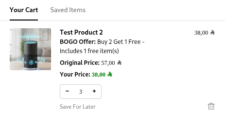 **Cart Integration** - Automatic pricing and free item display in cart