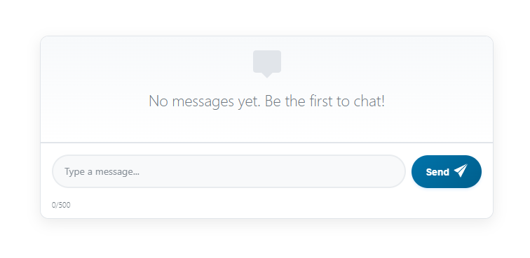 Frontend chatbox interface with guest and user messages