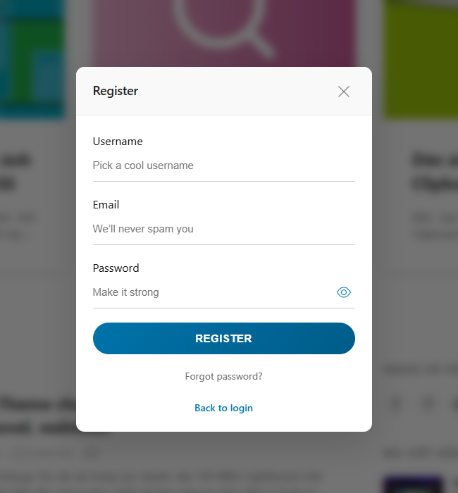 Custom Links section for setting Register and Lost Password URLs.