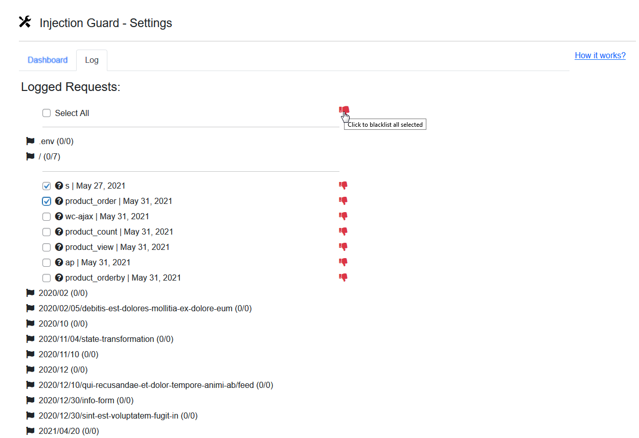 Capability audit screen with suspicious flagging