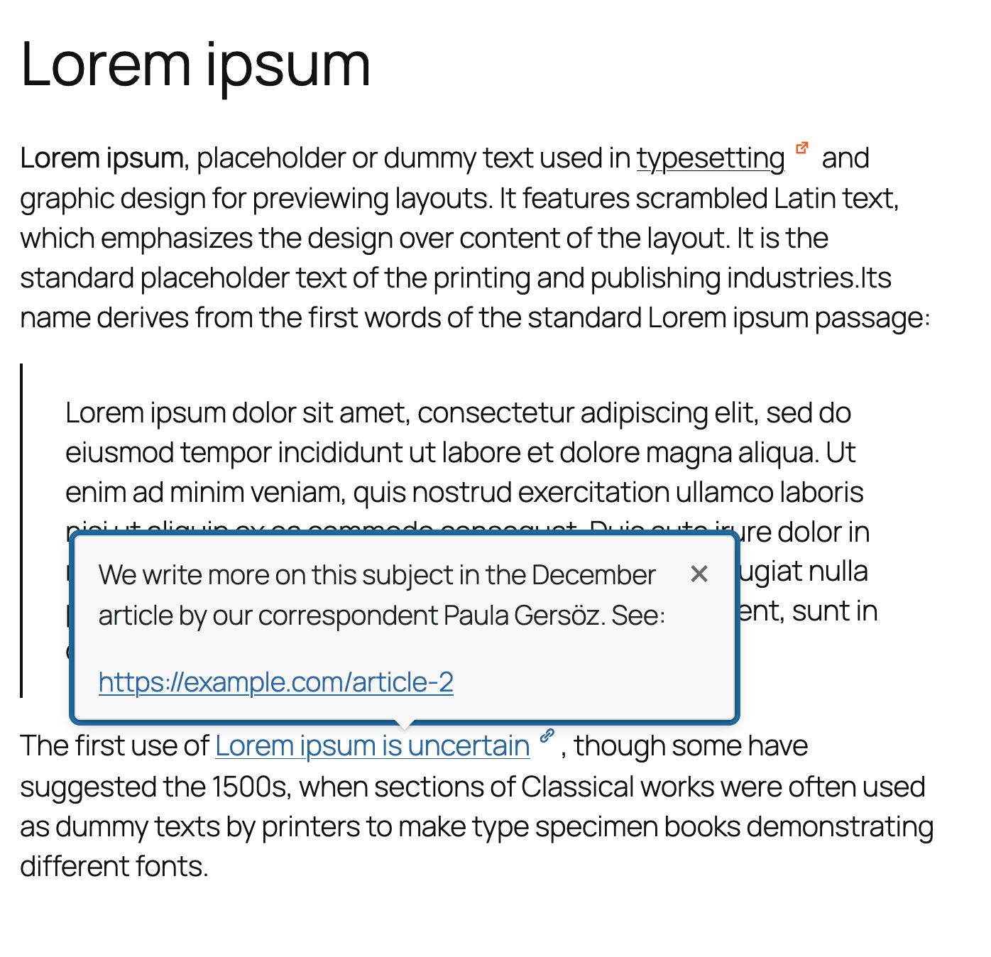 Tooltip version of the inline note on the frontend