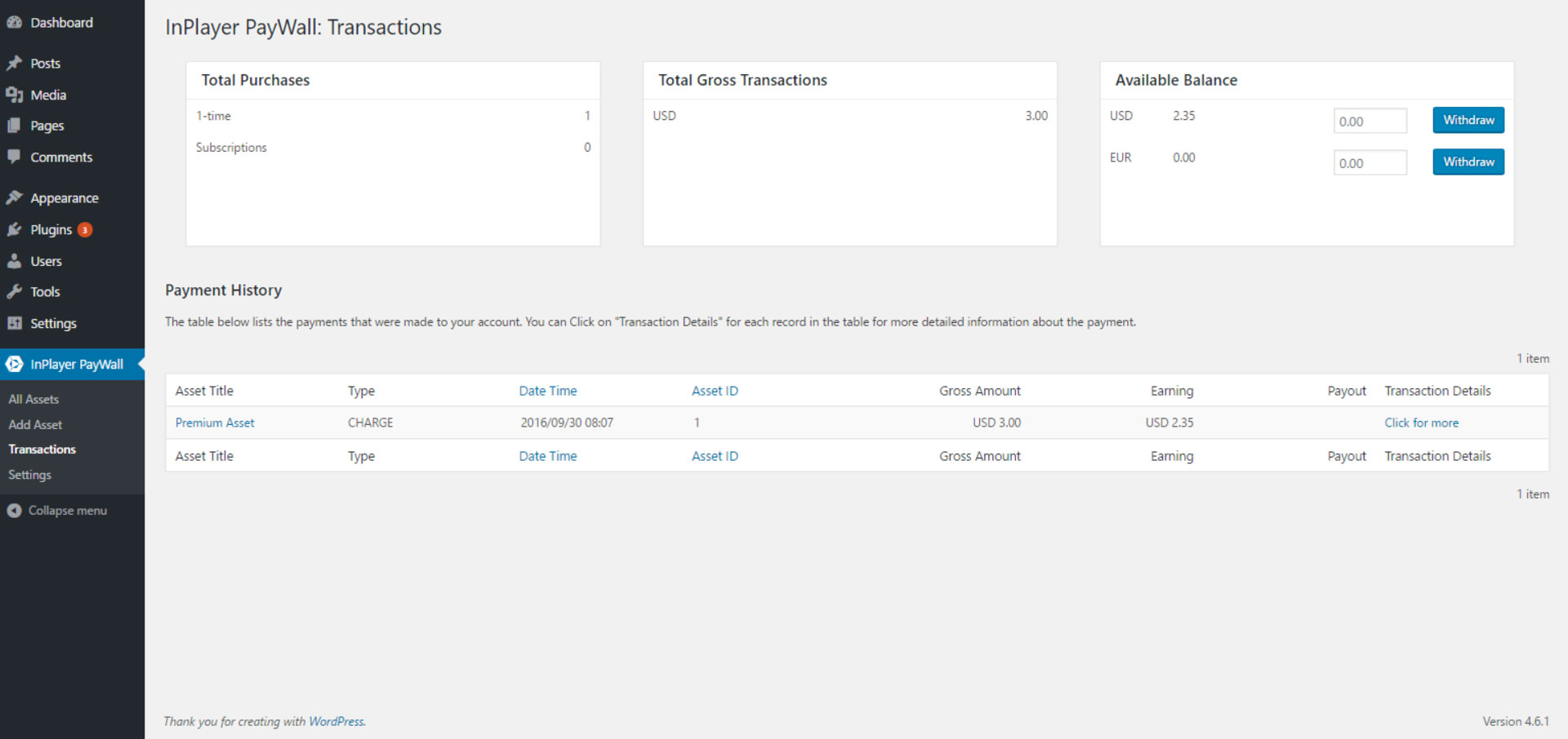 Create Prices and Preview Template details. Minimum asset price is 3 EUR/GBP/USD