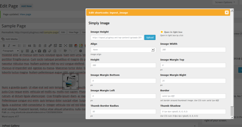 Shortcode of simply image