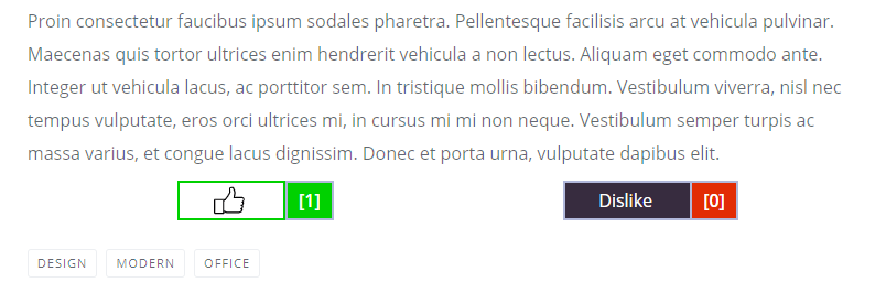 This is the second screen shot description Like button sliding effect in form of thumbs up and increase the counter value after the clicked corresponds to screenshot-2.(png).