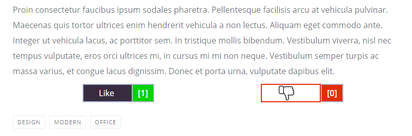 This is the third screen shot description Dislike button sliding effect in form of thumbs down and increase the counter value  of dislike button and decrease the value in like button if user already liked the post after the clicked corresponds to screenshot-3.(png).