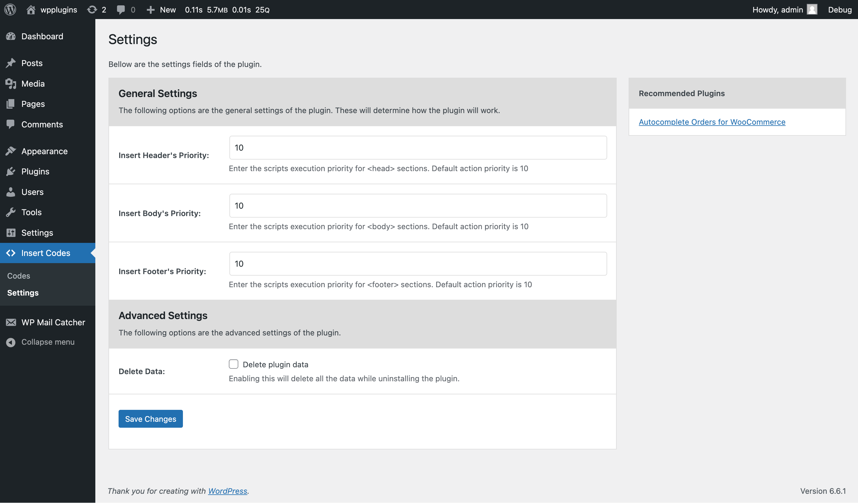 Settings Page: Easy and user-friendly admin panel to configure the header, body, and footer scripts options.