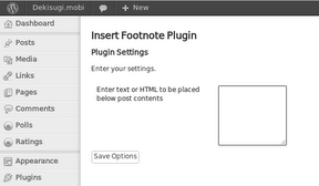 plugin settings