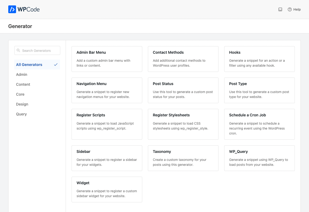 Example of Custom Post Type Generator