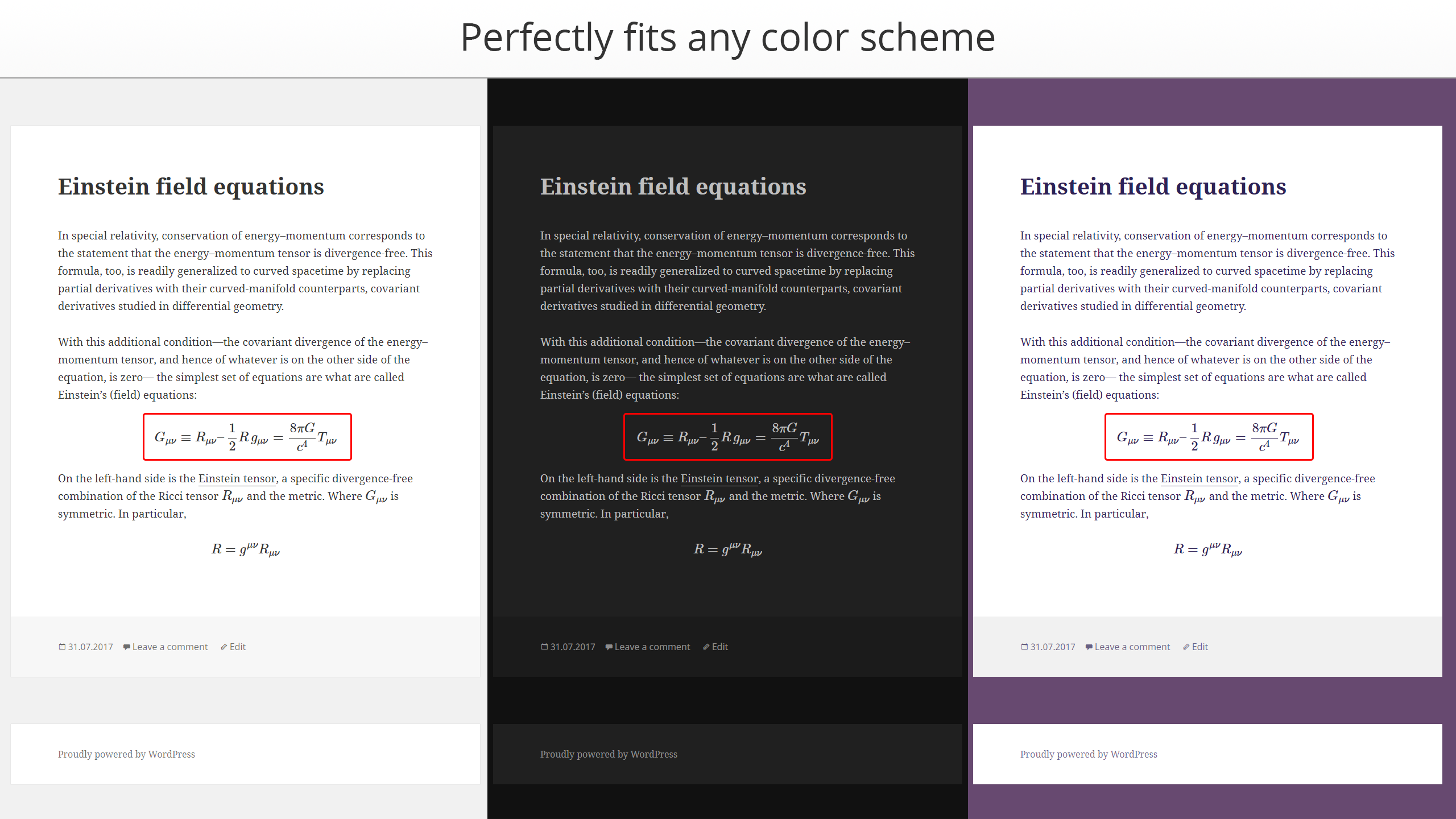 All formulas will have default site text color.