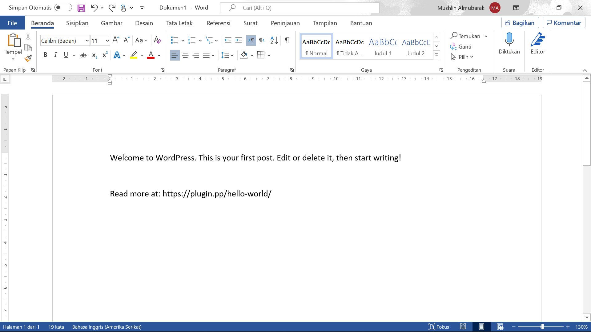Text that appears after copying