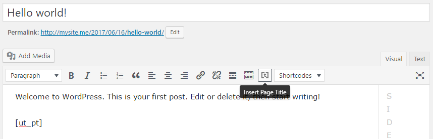 Visual Editor button.