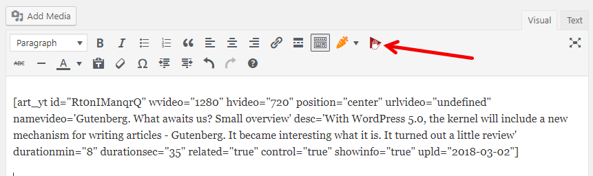Button for adding videos