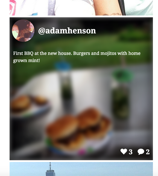**Instagram image hover state** - And the hover state in the Twenty Fifteen theme.