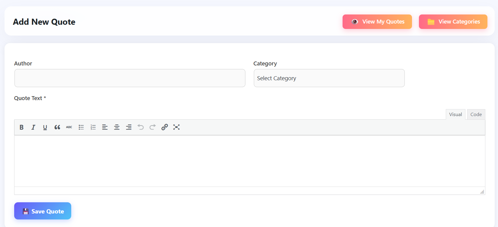 Shows All available shortcodes