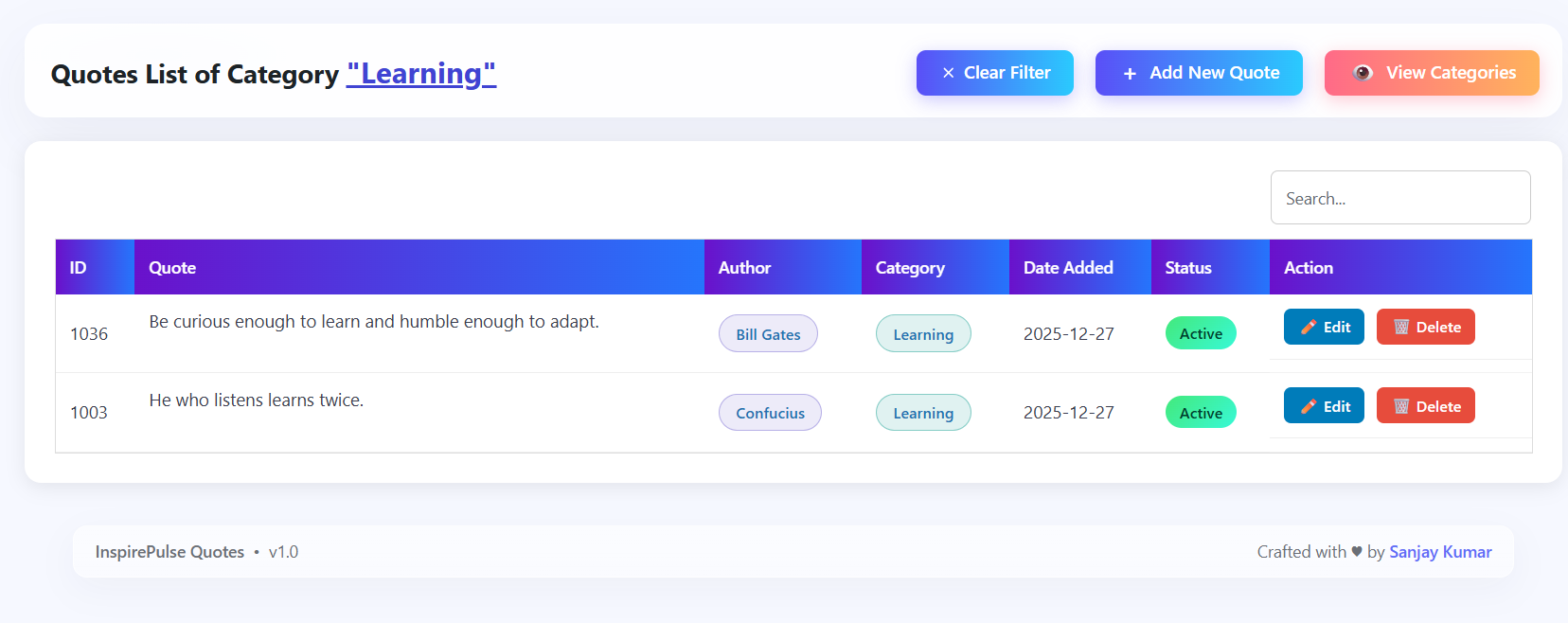 All Features of InspirePulse Quotes Plugin