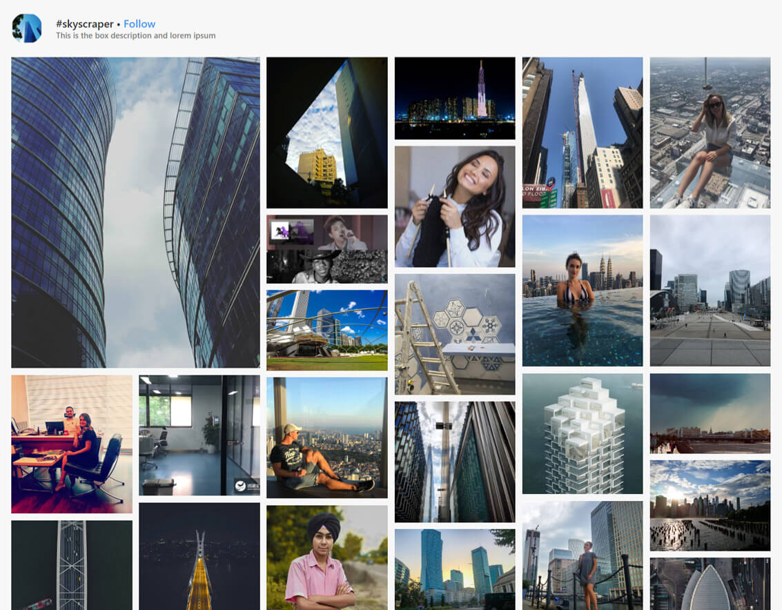 Instagram Feed – **Masonry layout** for Instagram feed gallery