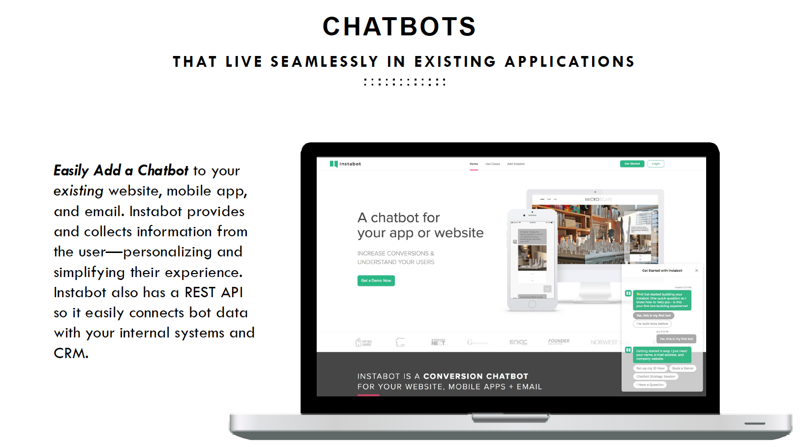 Chatbots that live seamlessly in existing applications