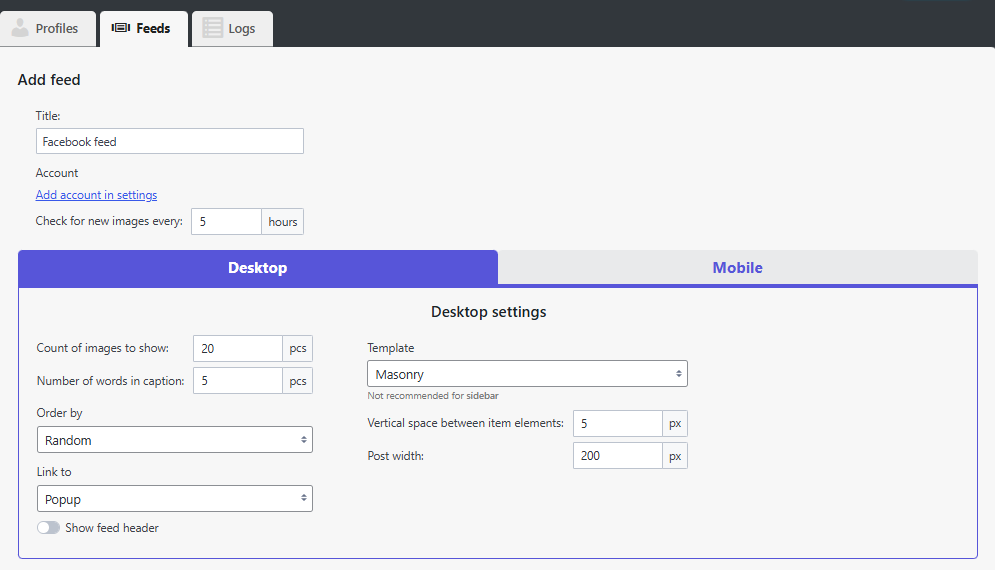 Normal slider layout