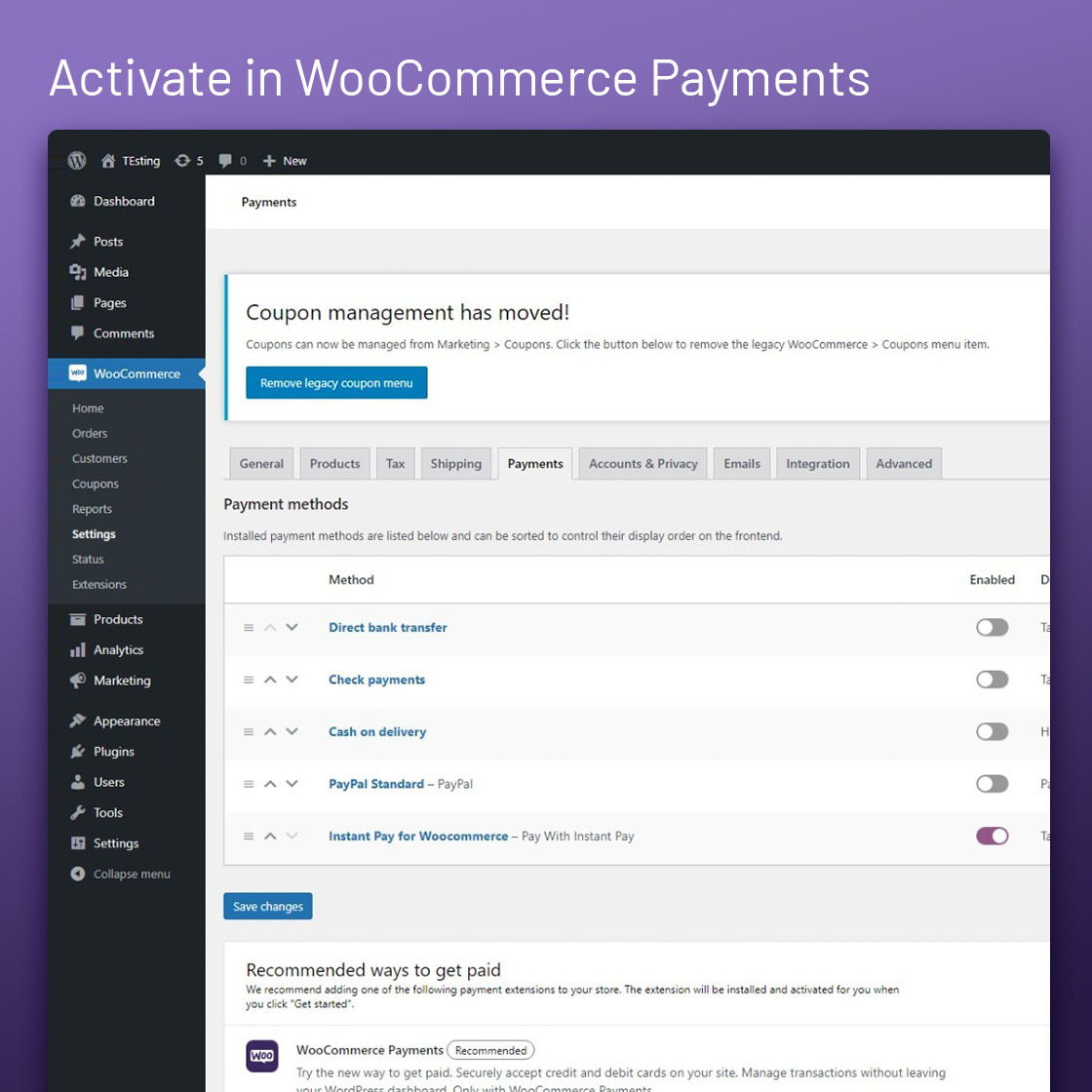 Screenshot video, showing how to setup your InstantPay token, as well as showing how to install and use the InstantPay WP plugin.