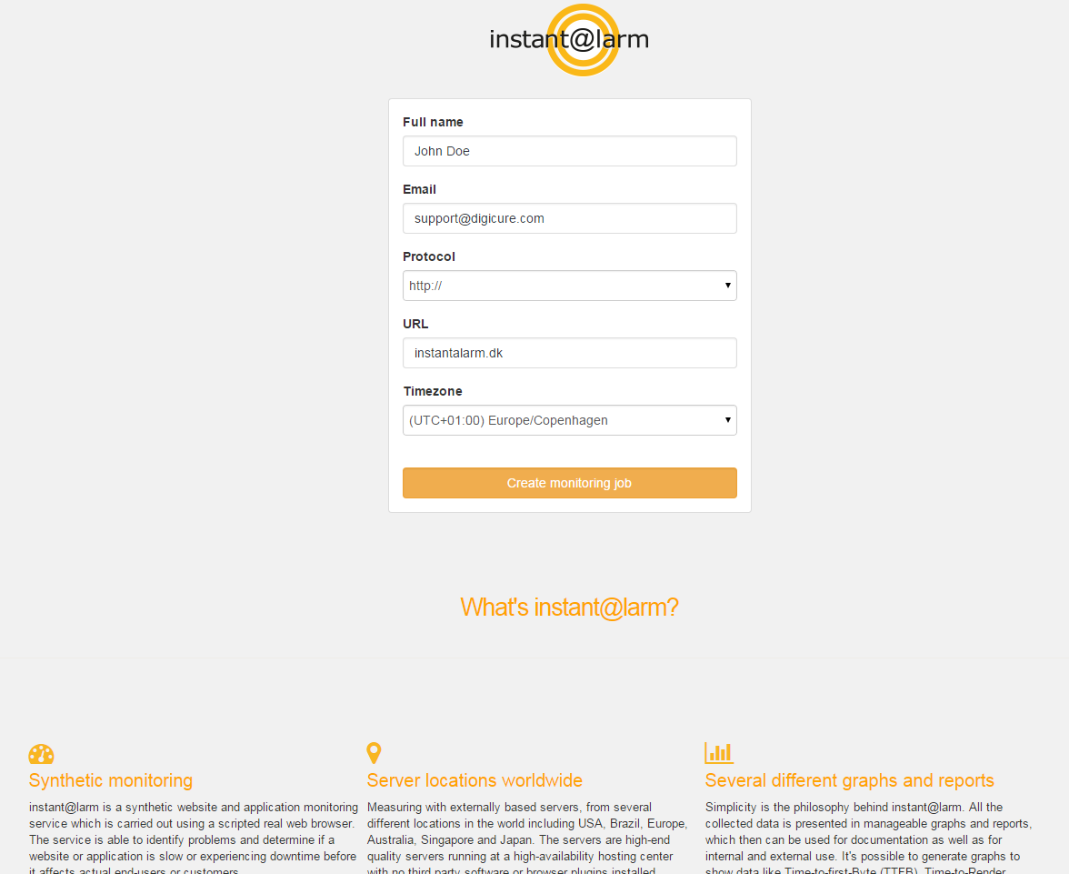Default view of the plugin.