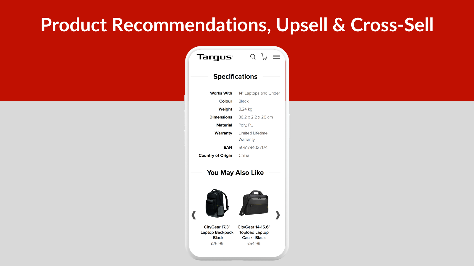 Product Recommendations, Upsell and Cross-Sell