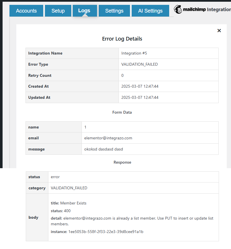 Detailed Logs