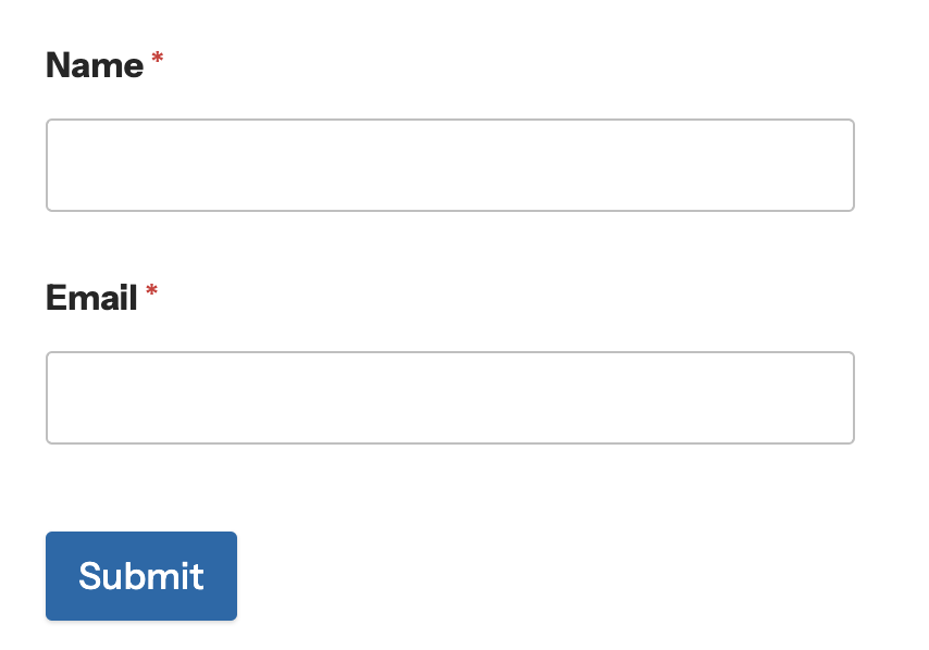 Newsletter subscription form example. Created with WPForms, data will be sent to your listmonk server.