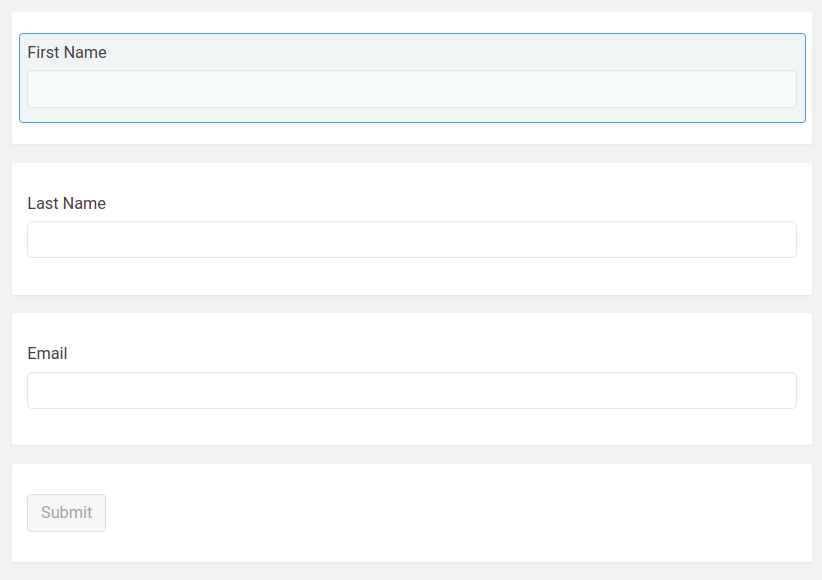 Create First Name, Last Name and Email fields in the Caldera Forms plugin and then click on Save Form