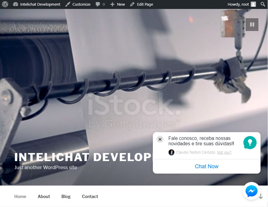 This is an example of a wordpress website using a Messenger button enabled by this plugin.