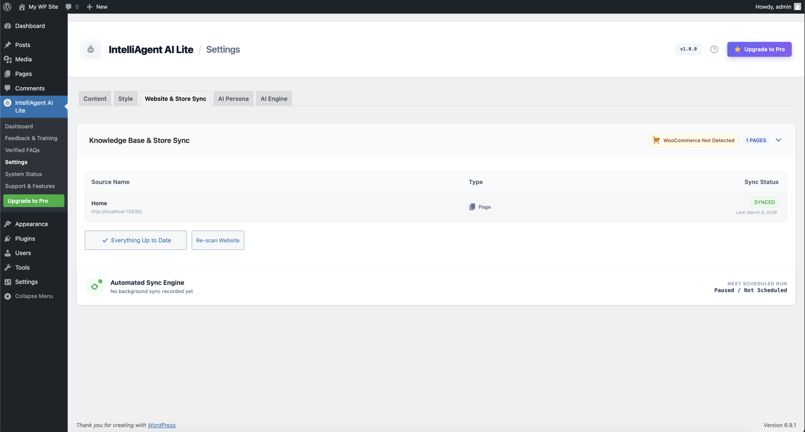 Store sync interface