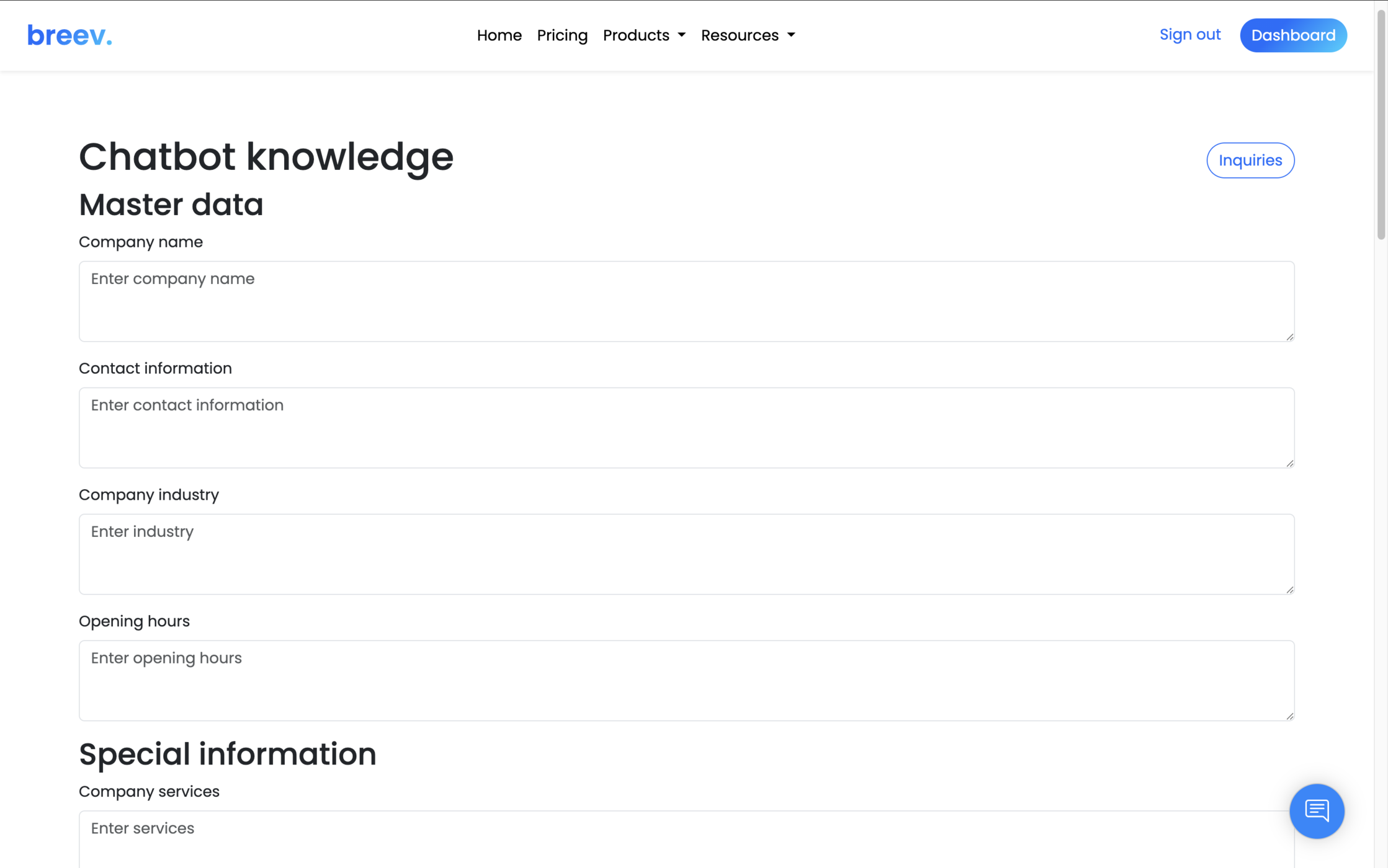 Chatbot Dashboard
