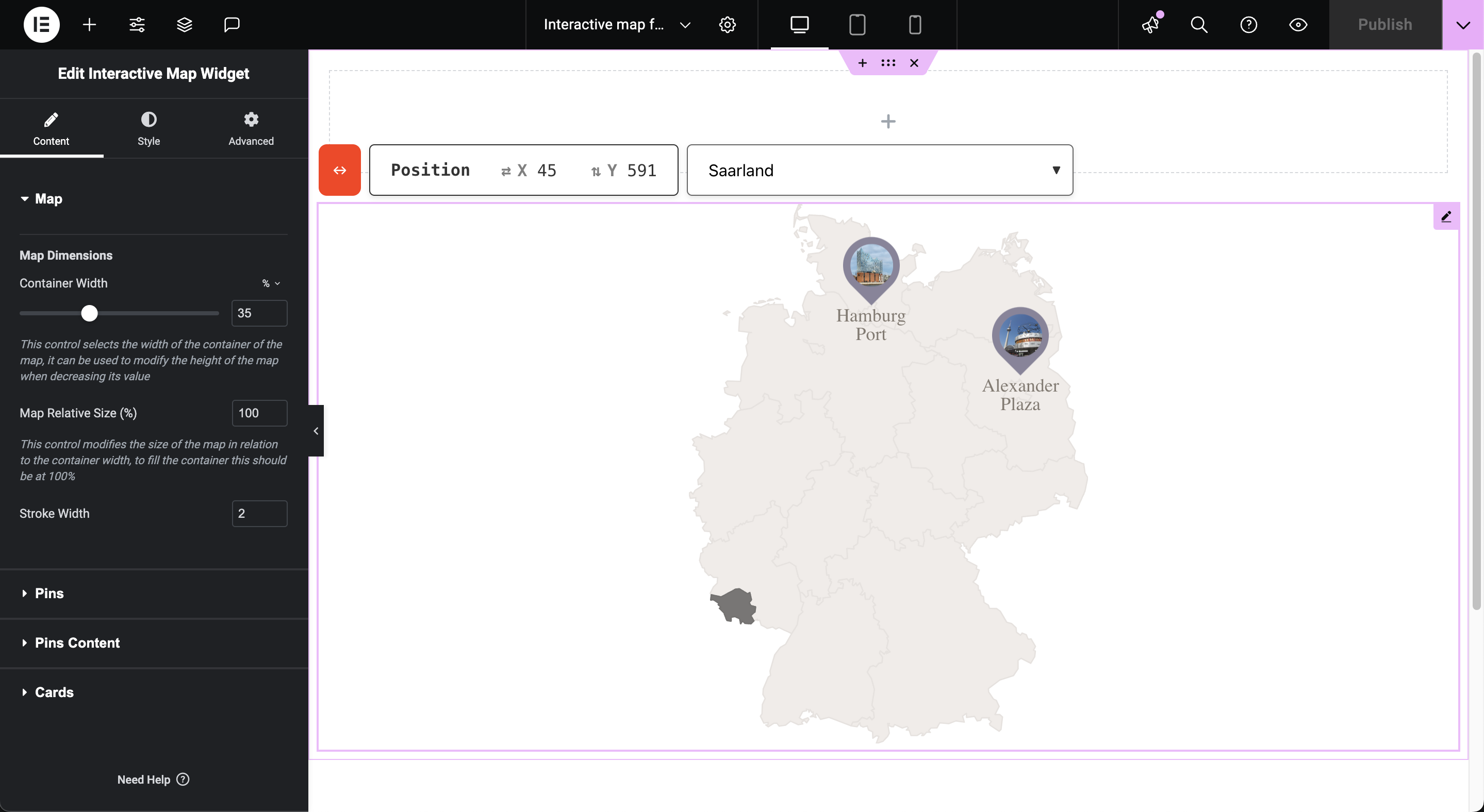 Interactive Map Widget
