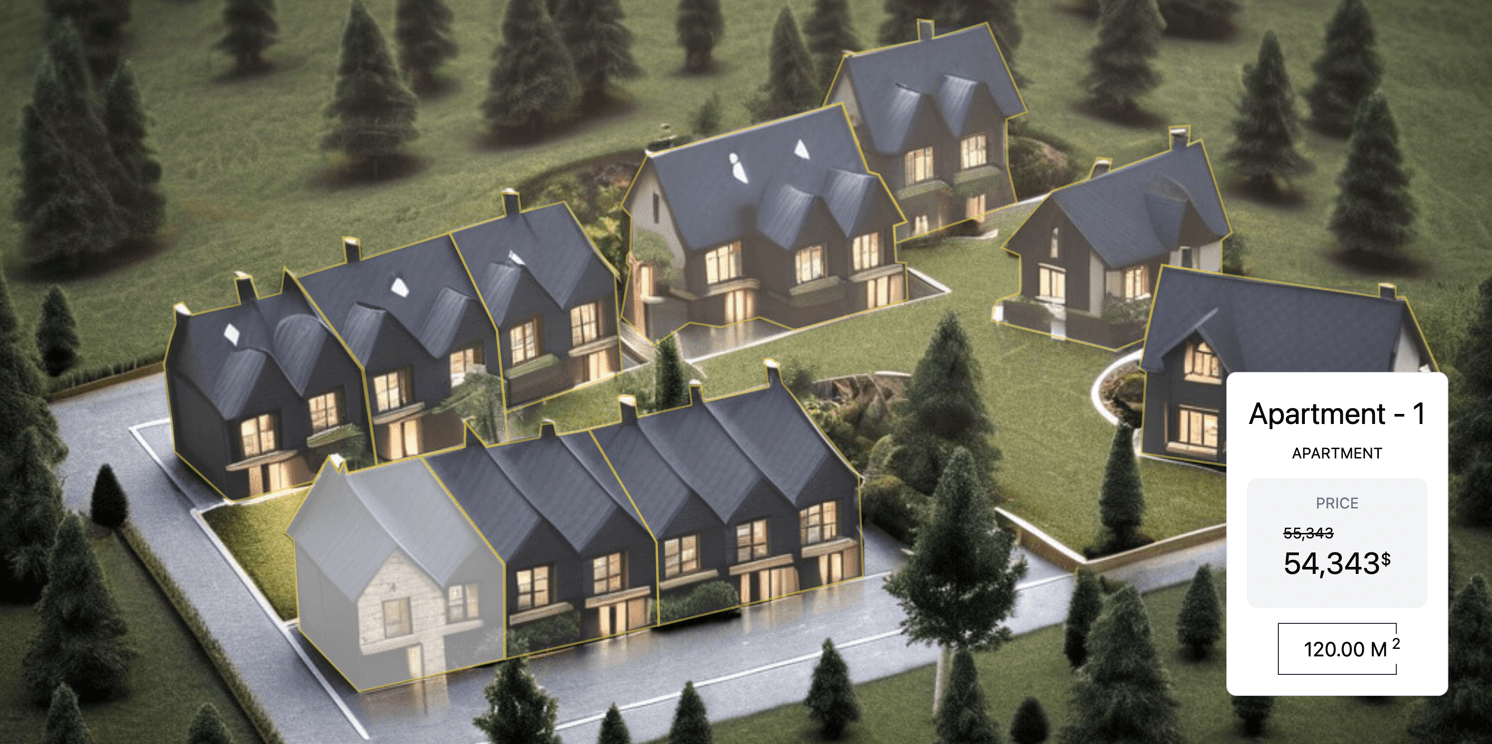 Interactive real estate cottages demo