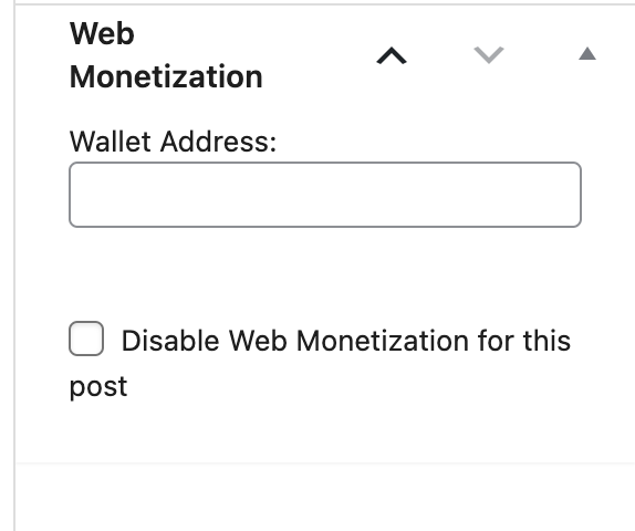 Per-post wallet override meta box.