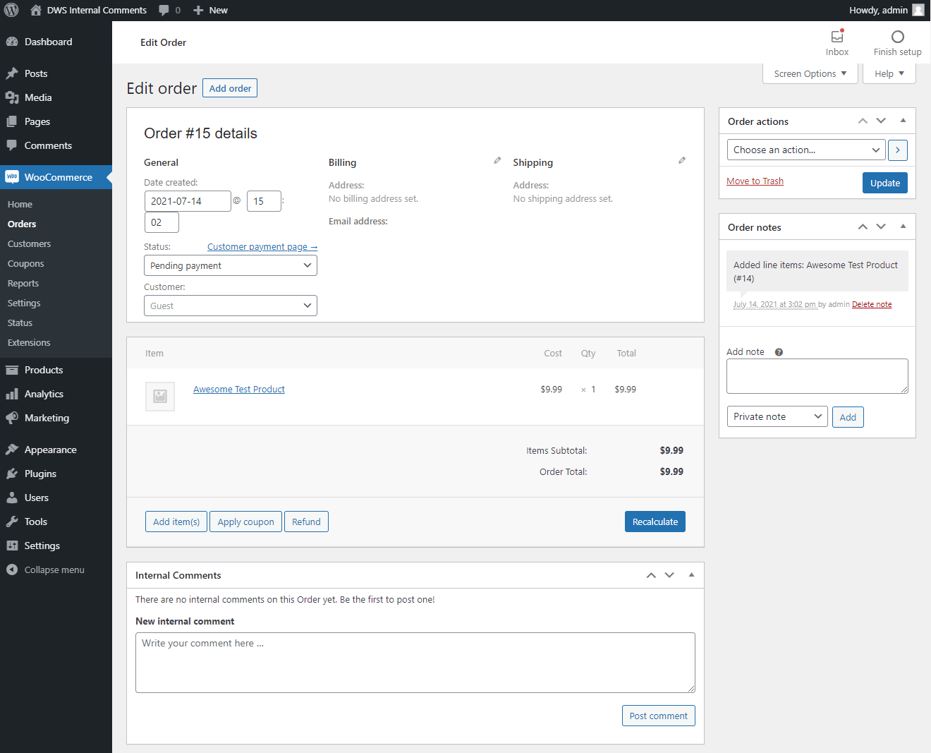 Example of how the metabox looks like in the Classic Editor.