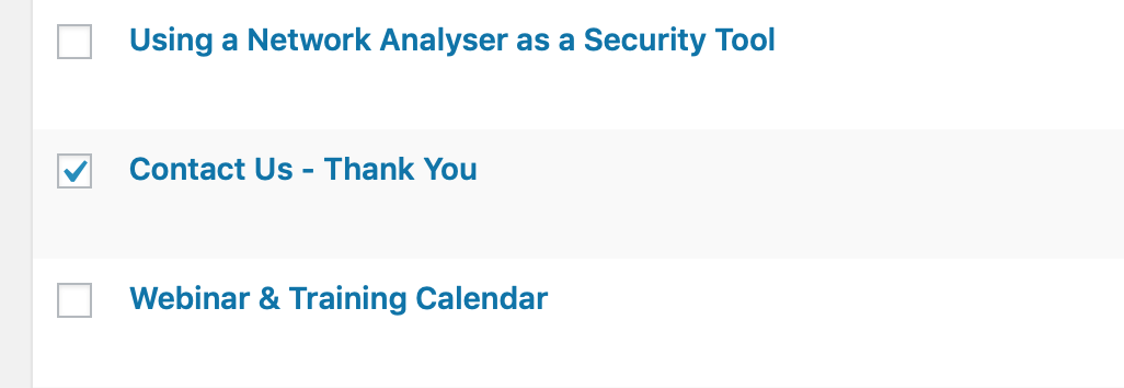 The view from the list page after the internal page has been applied.