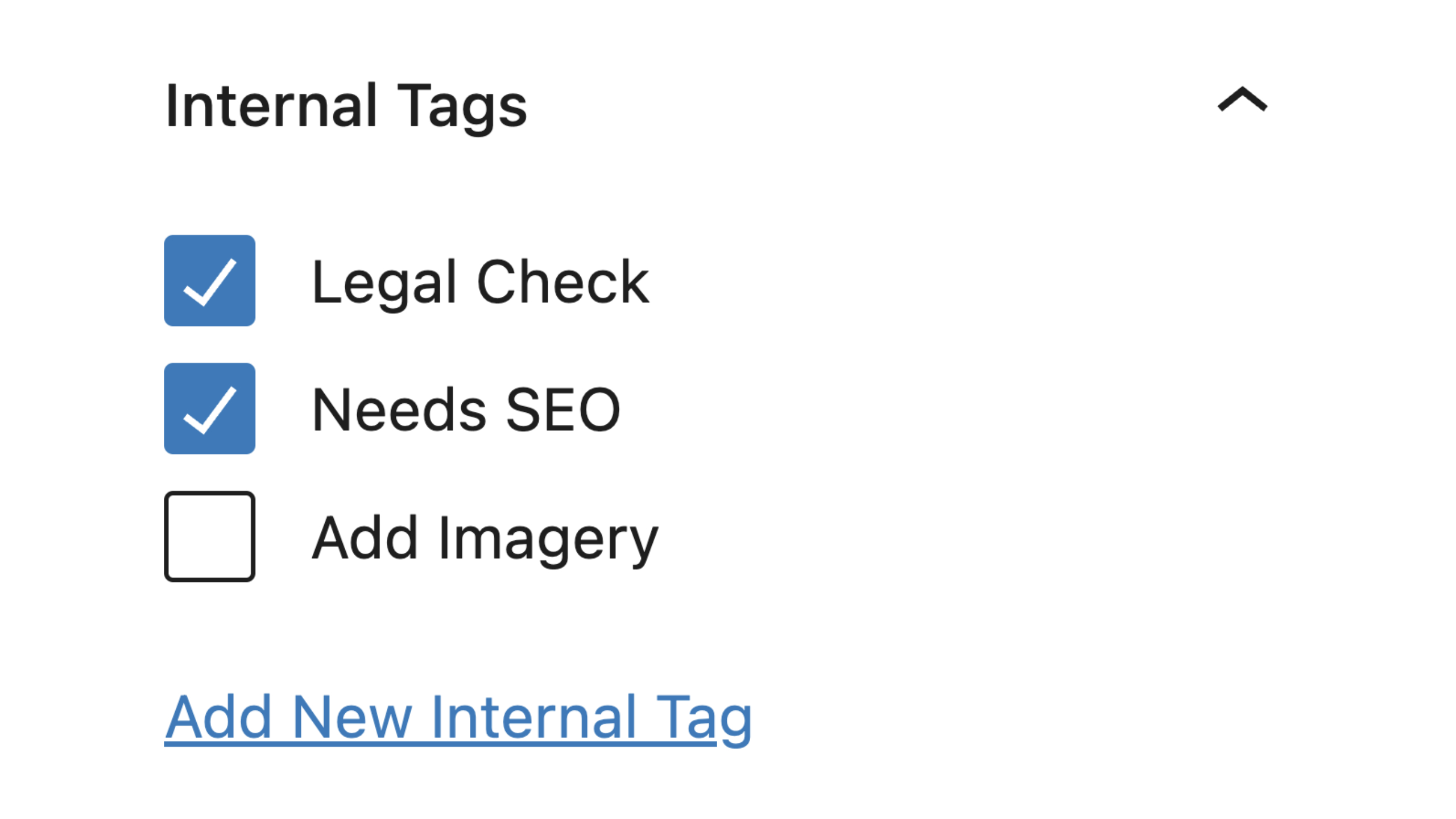 Set an internal tag on a post