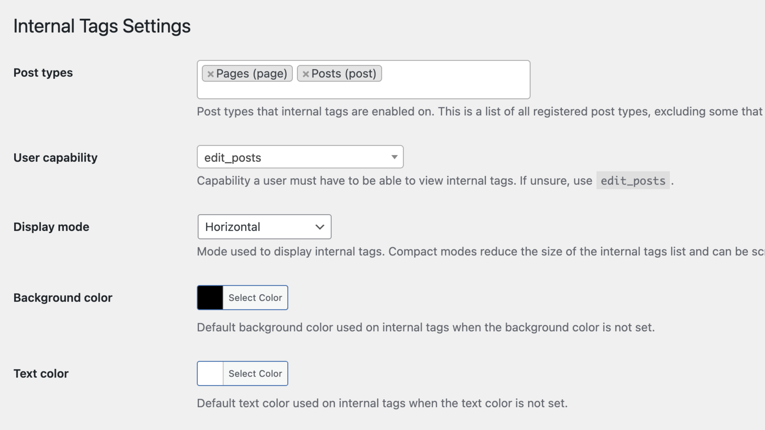 Configuring settings