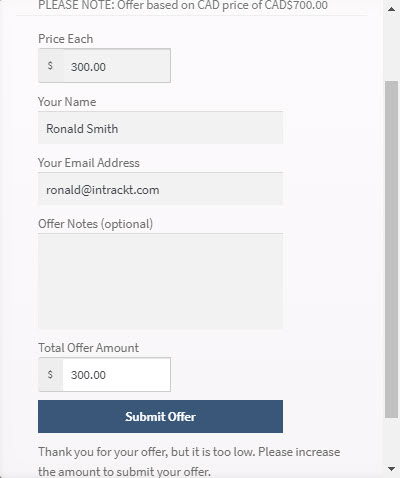 Intrackt Offers - Support Immediate Declined Messaging